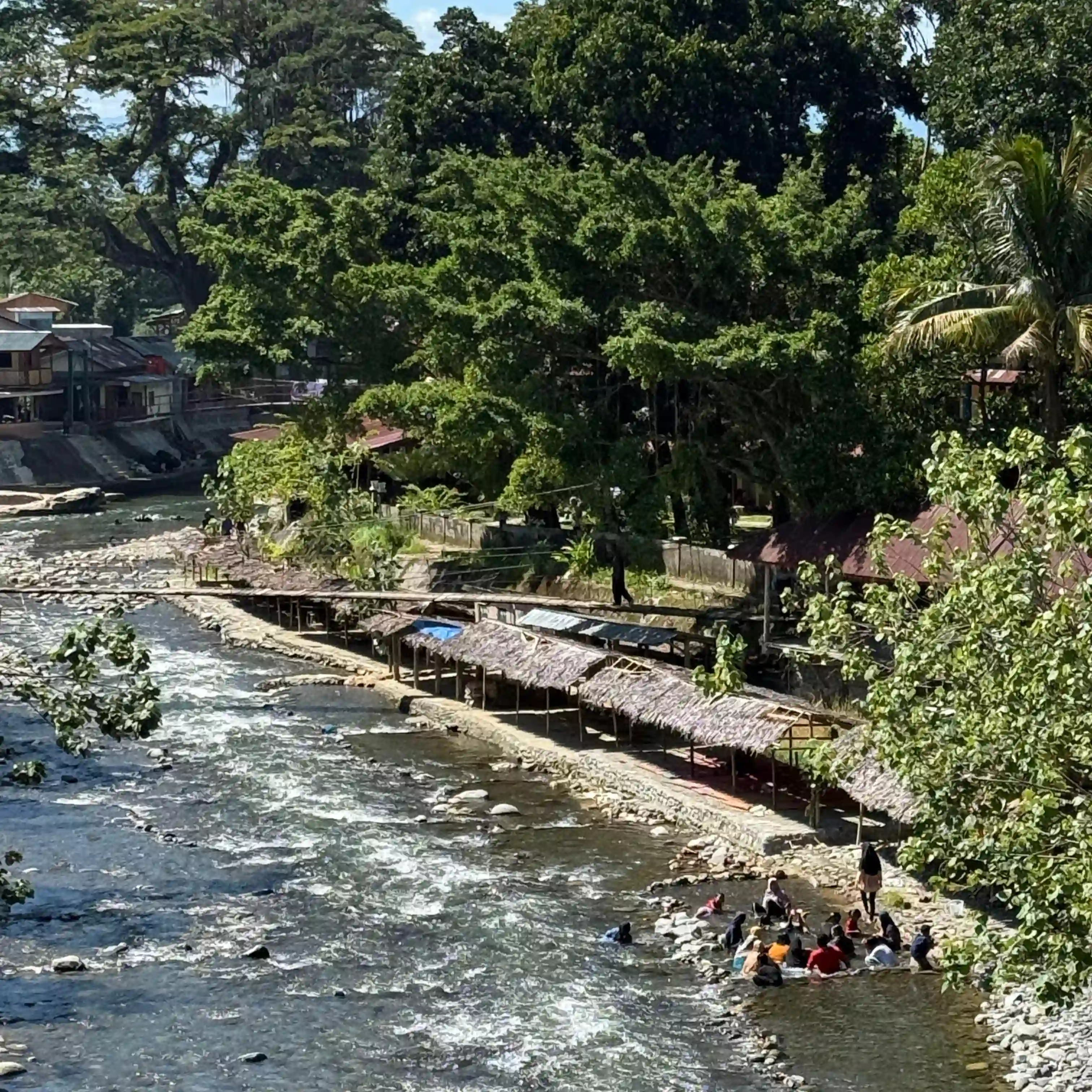 Bukit Lawang village river view North Sumatra